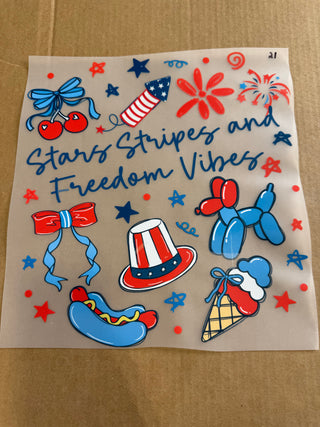 Stars Stripes & Freedom Vibes DTF Print