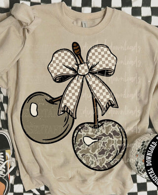 Camo Cherries Graphic Top