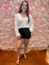 Load image into Gallery viewer, Sunny Faux Leather Shorts Black
