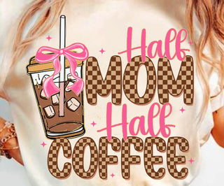 Half Mom Half Coffee Graphic Top