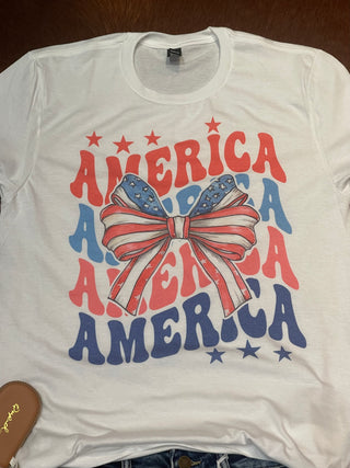 America Bow Graphic Crewneck/T-Shirt