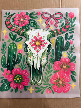 Floral Skull DTF Print
