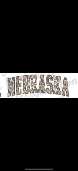 Nebraska Camo Graphic Top