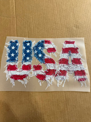 USA Faux Denim DTF Print