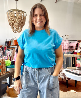 Blue Sinched Top