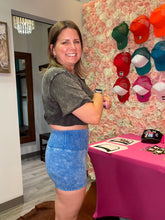 Load image into Gallery viewer, Jacey Washed Seamless High Waisted Shorts Ocean Blue

