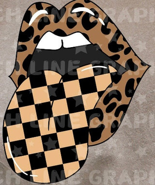Checkered Mouth Graphic Top