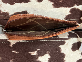 Wrangler Southwestern Art Print Mini Zip Card Case Coffee