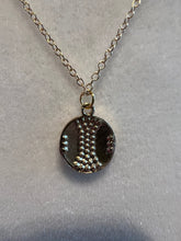 Load image into Gallery viewer, Necklace with Baseball Charm Plated Gold 18&quot;

