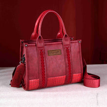 Load image into Gallery viewer, Wrangler Croc Print Concealed Carry Tote/Crossbody - Burgundy
