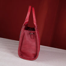 Load image into Gallery viewer, Wrangler Croc Print Concealed Carry Tote/Crossbody - Burgundy
