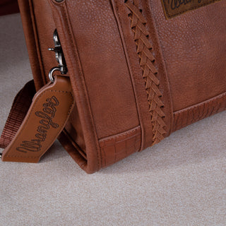 Wrangler Croc Print Concealed Carry Tote/Crossbody - Cognac