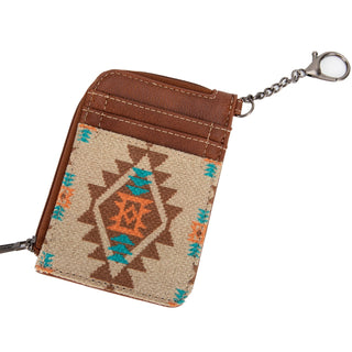 Wrangler Southwestern Art Print Mini Zip Card Case Tan