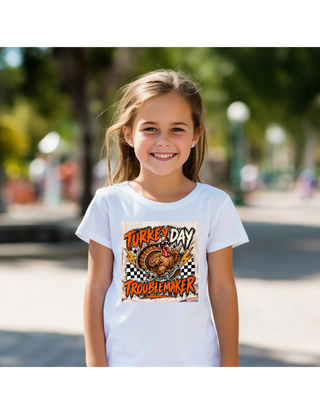 Turkey Day Troublemaker Youth Graphic Crewneck