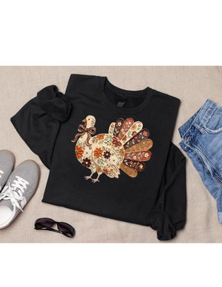 Floral Turkey Graphic Crewneck