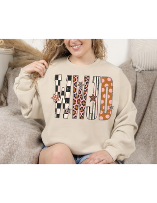 WWJD Checkered Graphic Crewneck