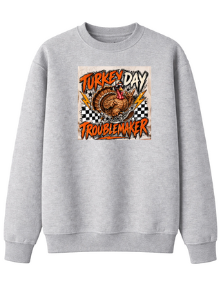 Turkey Day Troublemaker Youth Graphic Crewneck