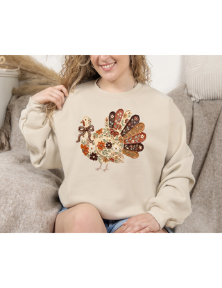 Floral Turkey Graphic Crewneck