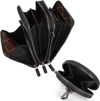 Wrangler Crossbody Cell Phone Purse 3 Zippered Compartment with Coin Pouch- Coffee