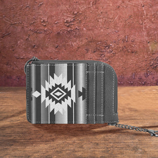 Wrangler Southwestern Art Print Mini Zip Card Case Black