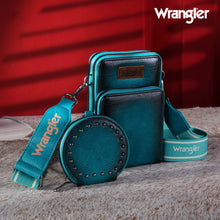 Load image into Gallery viewer, Wrangler Crossbody Cell Phone Purse 3 Zippered Compartment with Coin Pouch- Turquoise
