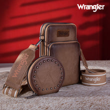 Load image into Gallery viewer, Wrangler Crossbody Cell Phone Purse 3 Zippered Compartment with Coin Pouch- Khaki
