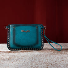 Load image into Gallery viewer, Wrangler Rivets Studded Wristlet/ Crossbody - Turquoise
