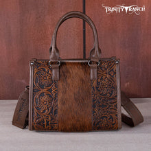 Load image into Gallery viewer, Trinity Ranch Hair On Cowhide Tooling Concealed Carry Tote/Crossbody
