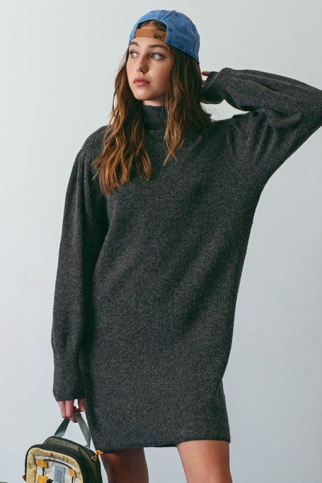 Ellie Sweater Dress Charcoal