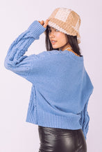 Load image into Gallery viewer, Violet Cable Knit Sweater Blue
