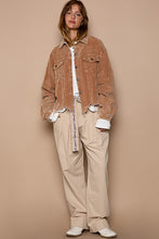 Load image into Gallery viewer, Distressed Hem Corduroy Jacket Brown
