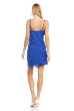 Load image into Gallery viewer, Mya Cowl Neck Mini Dress Blue
