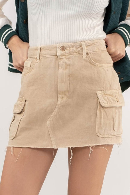 Lexi Cargo Sand Mini Skirt
