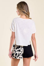 Load image into Gallery viewer, Caroline Distressed Colorblock Cow Prints Shorts
