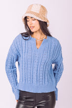 Load image into Gallery viewer, Violet Cable Knit Sweater Blue
