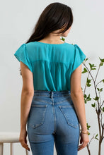 Load image into Gallery viewer, Summer Teal V Neck Top
