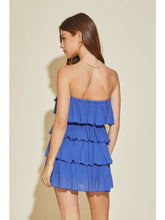 Load image into Gallery viewer, Chloe Ruffle Tube Romper Blue
