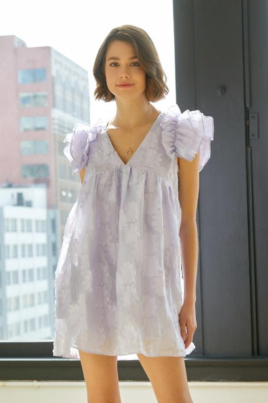 Gracie Lavender Romper Dress