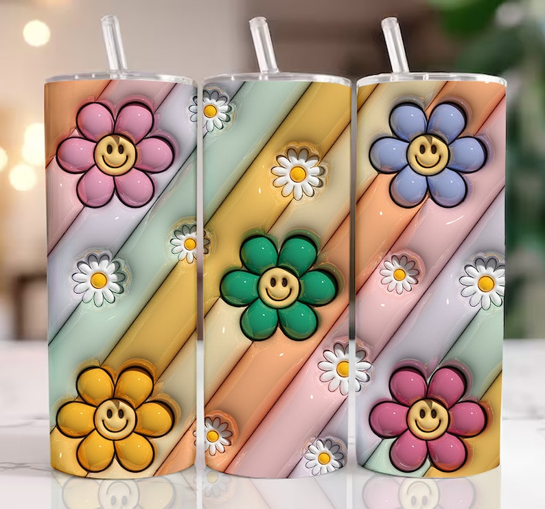 Flower Power 3D Tumbler