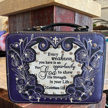 Load image into Gallery viewer, His Strength Leather Bible Case Purple

