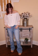 Load image into Gallery viewer, White Luv On Me Swiss Dot Lace Smocked Blouse by LuvLeigh Apparel

