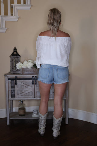 Gizelle Mid Rise Boyfriend Shorts by LuvLeigh Apparel