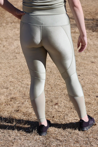 Silky sage mesh leggings