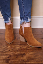 Load image into Gallery viewer, Abby Camel Side Slit Booties by LuvLeigh Apparel
