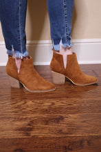 Load image into Gallery viewer, Abby Camel Side Slit Booties by LuvLeigh Apparel

