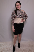 Load image into Gallery viewer, A Wild Night Open Shoulder Cheetah Print Dress by LuvLeigh Apparel
