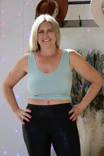 Load image into Gallery viewer, Dusty Mint Beautiful Day Reversible Ribbed Cropped Tank by LuvLeigh Apparel
