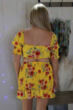 Load image into Gallery viewer, Yellow Hello Beautiful Cropped Tropical Blouse by LuvLeigh Apparel
