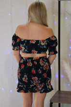 Load image into Gallery viewer, Navy Blue Hello Beautiful Cropped Tropical Blouse by LuvLeigh Apparel
