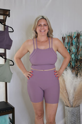 Lavender Hitting The Streets Biker Shorts by LuvLeigh Apparel